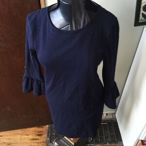 J Crewnavy bell sleeve knit shirt dress